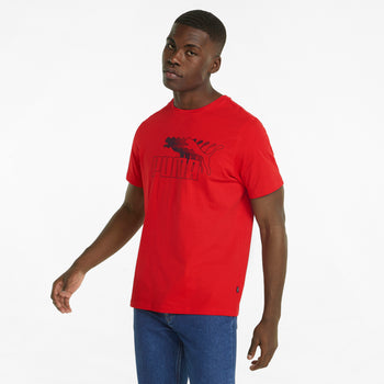 T-shirt rossa da uomo Puma No. 1 Logo Graphic, Abbigliamento Sport, SKU a722000148, Immagine 0